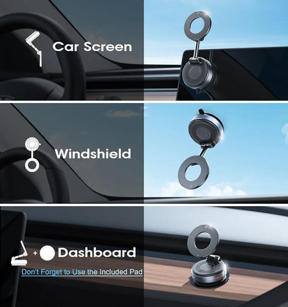 REOKILY 2026 Upgraded Vacuum Magnetic Car Phone Holder 360° Reinforced 96LBS Ultra Suction Cup Phone Mount for MagSafe Cell Phone Holders for Your Car/Gym/Mirror Mount for iPhone & Android